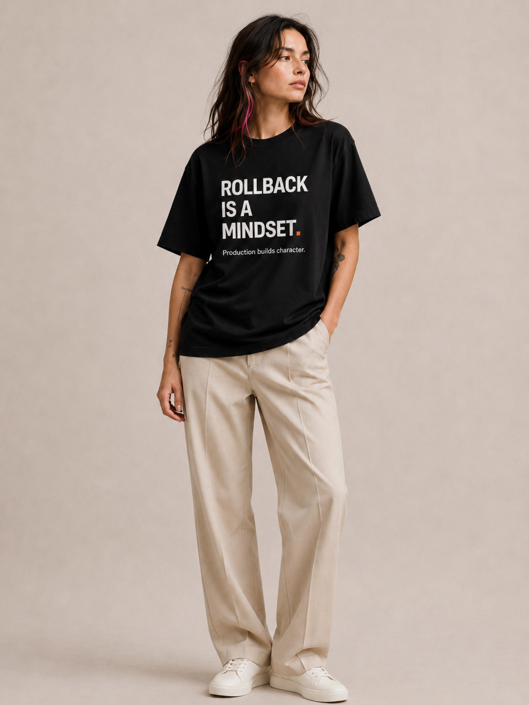 Black tee — Rollback is a Mindset